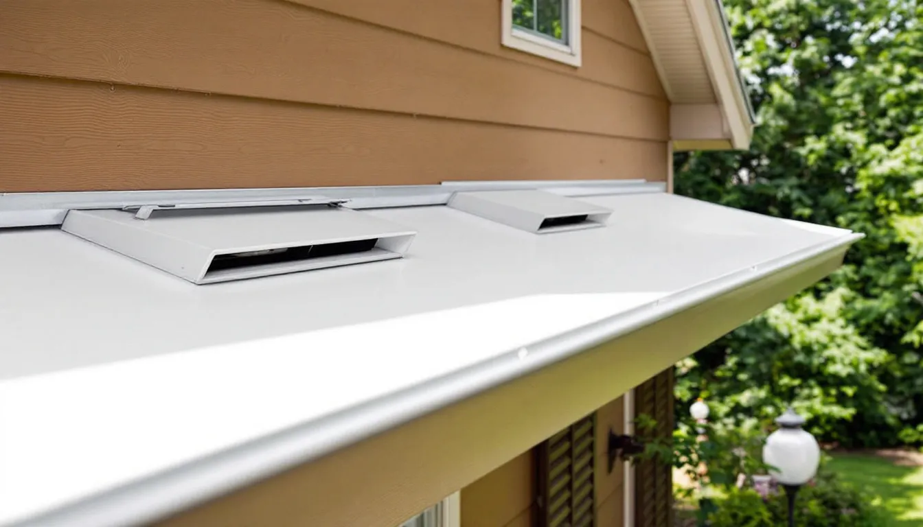 An aluminum fascia board installed on a house.