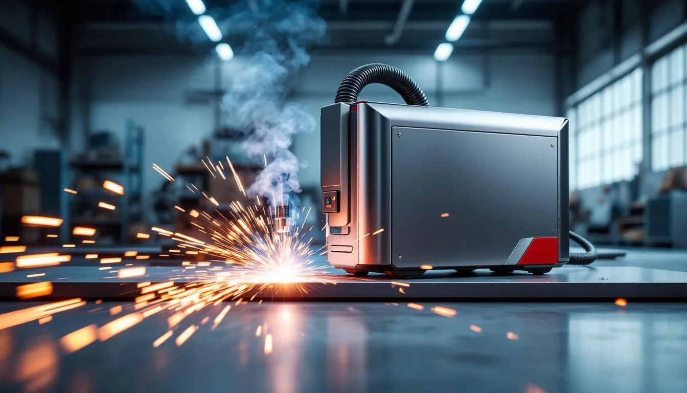 A MIG welding machine in action, showcasing the welding process.