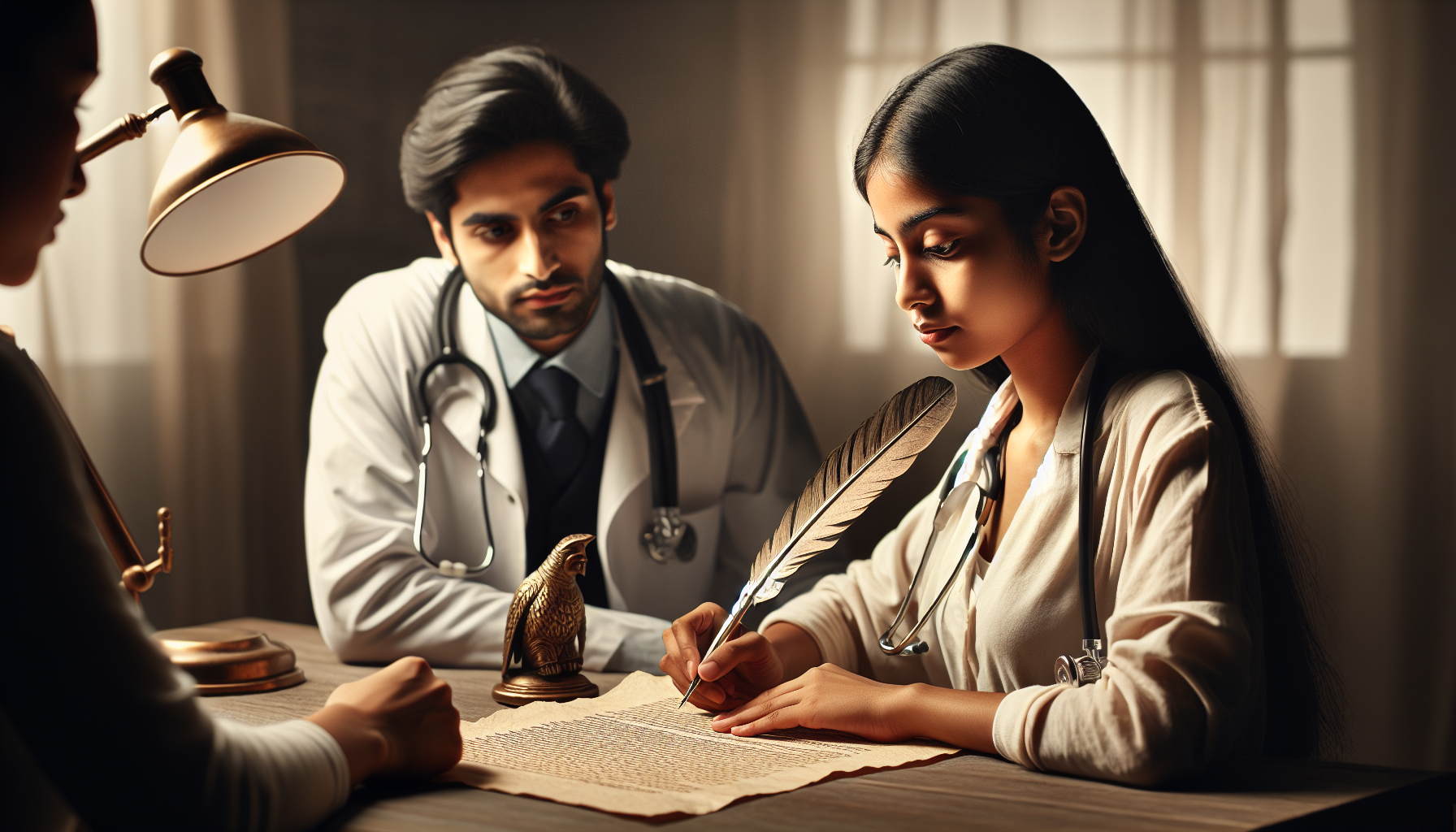 Medical practitioner writing a prescription