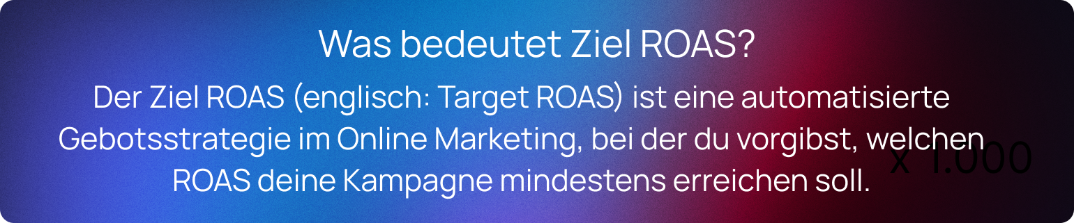 Bedeutung Ziel ROAS