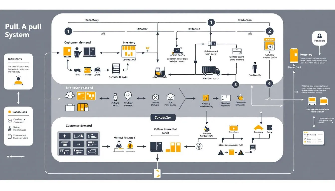 Establishing a pull system in manufacturing processes.