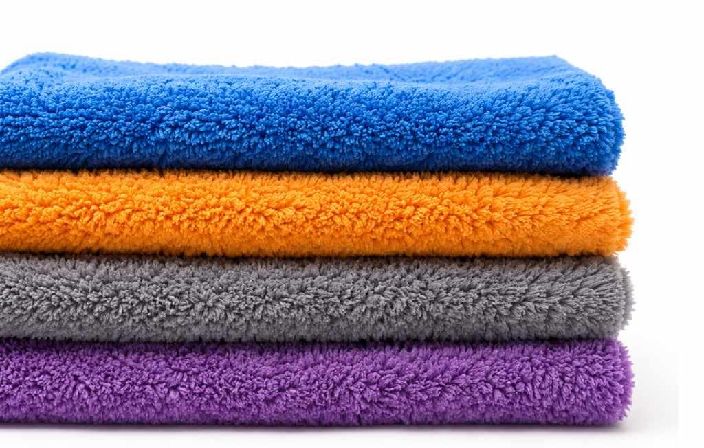 Stacked microfiber towels