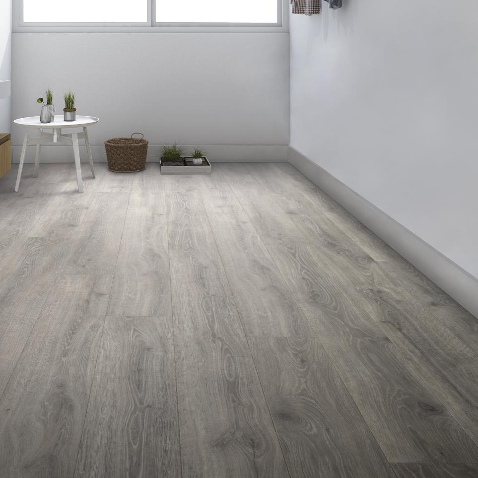 Enchanted Lake laminate flooring is great for monochromatic interiors