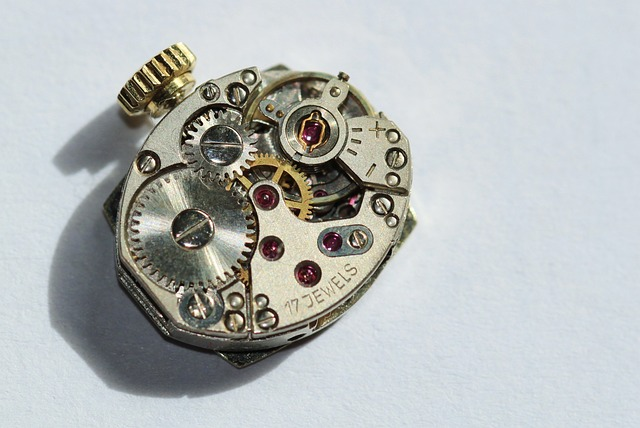 The inside of a chronograph watch