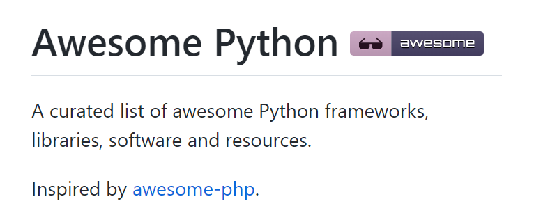 Repositório GitHub vinta/awesome-python