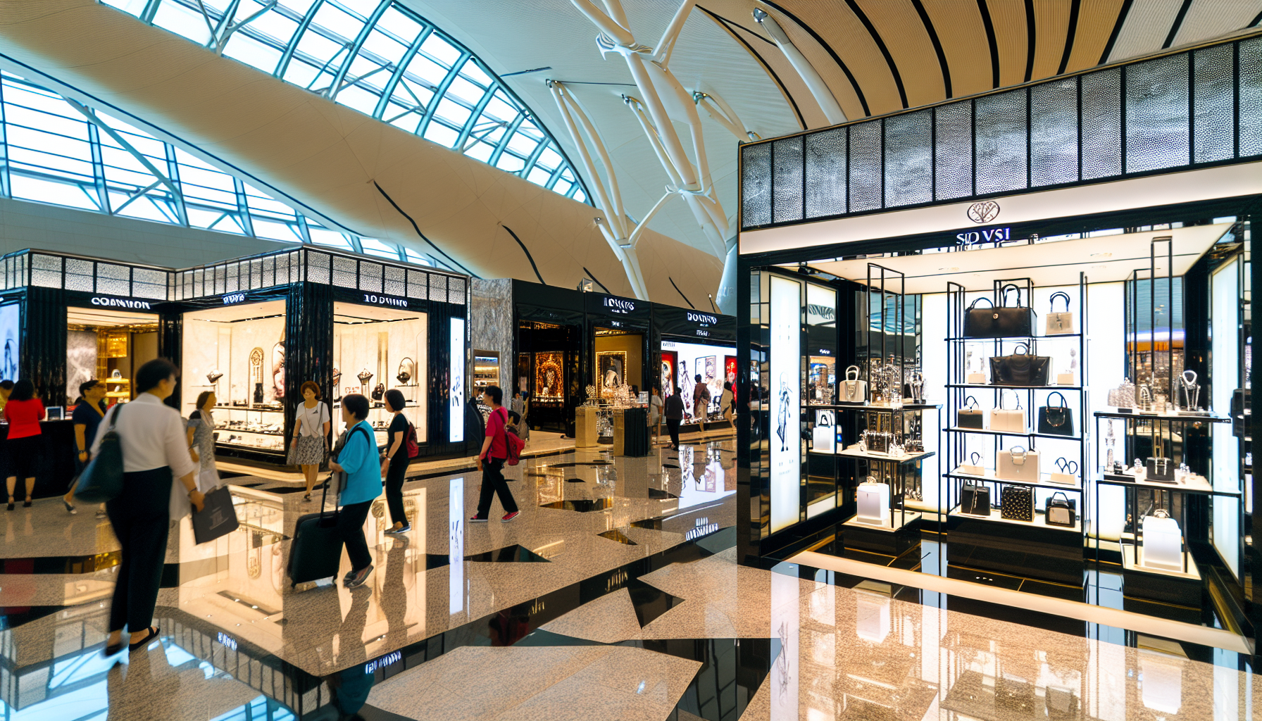 Luxury retail stores at JFK Terminal 8