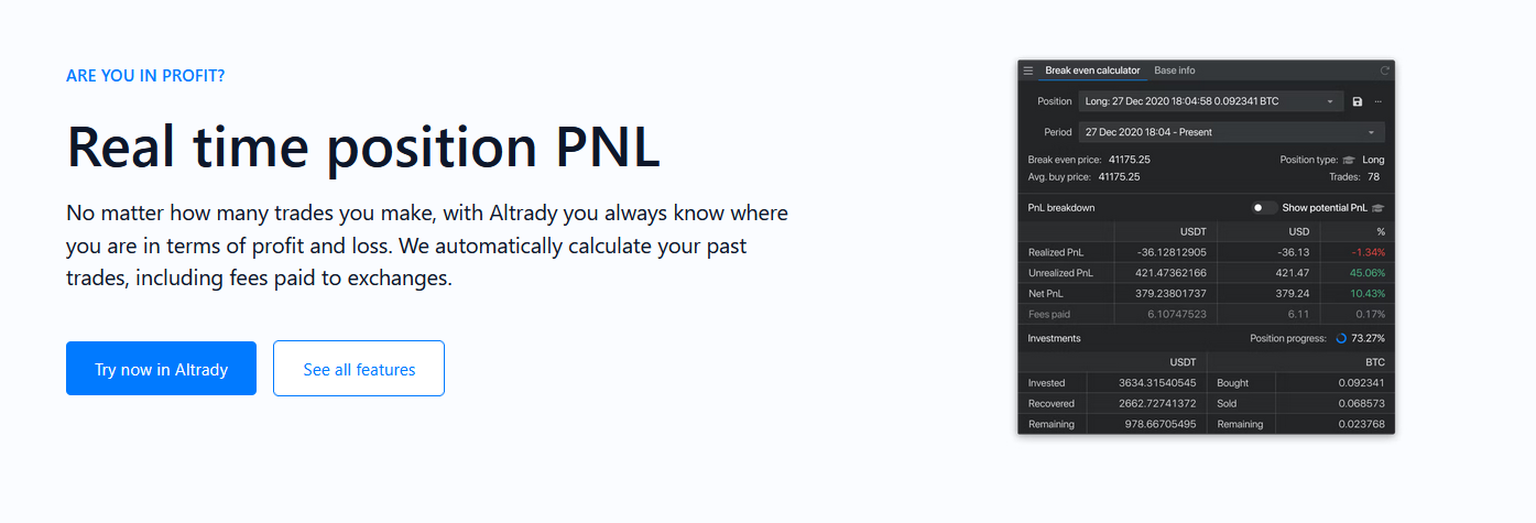 Real time position PNL can further your position.