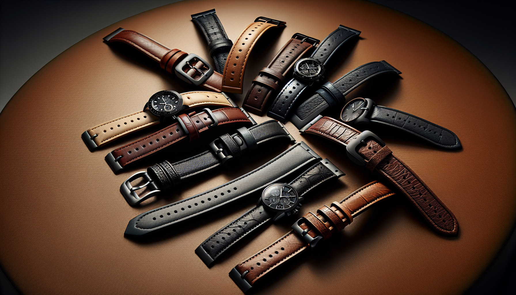 Illustration of elegant leather watch bands