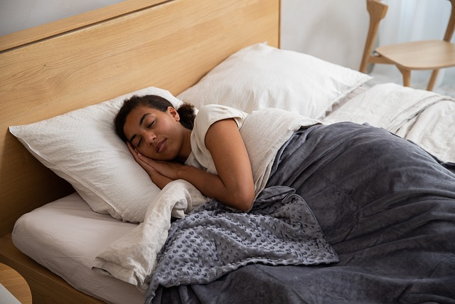 woman, bed, blanket