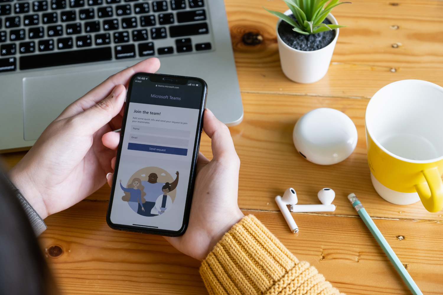 MS Teams on a smartphone.