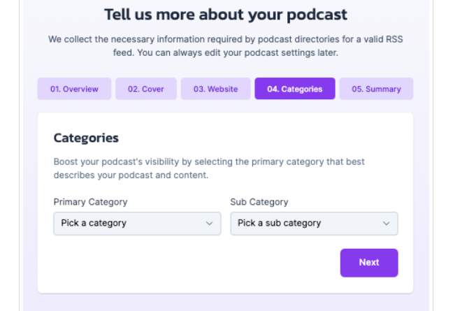 podcast categories