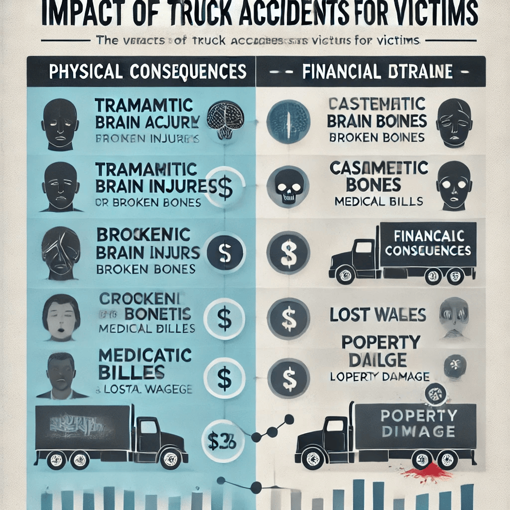 The impact of truck accidents on victims. 
