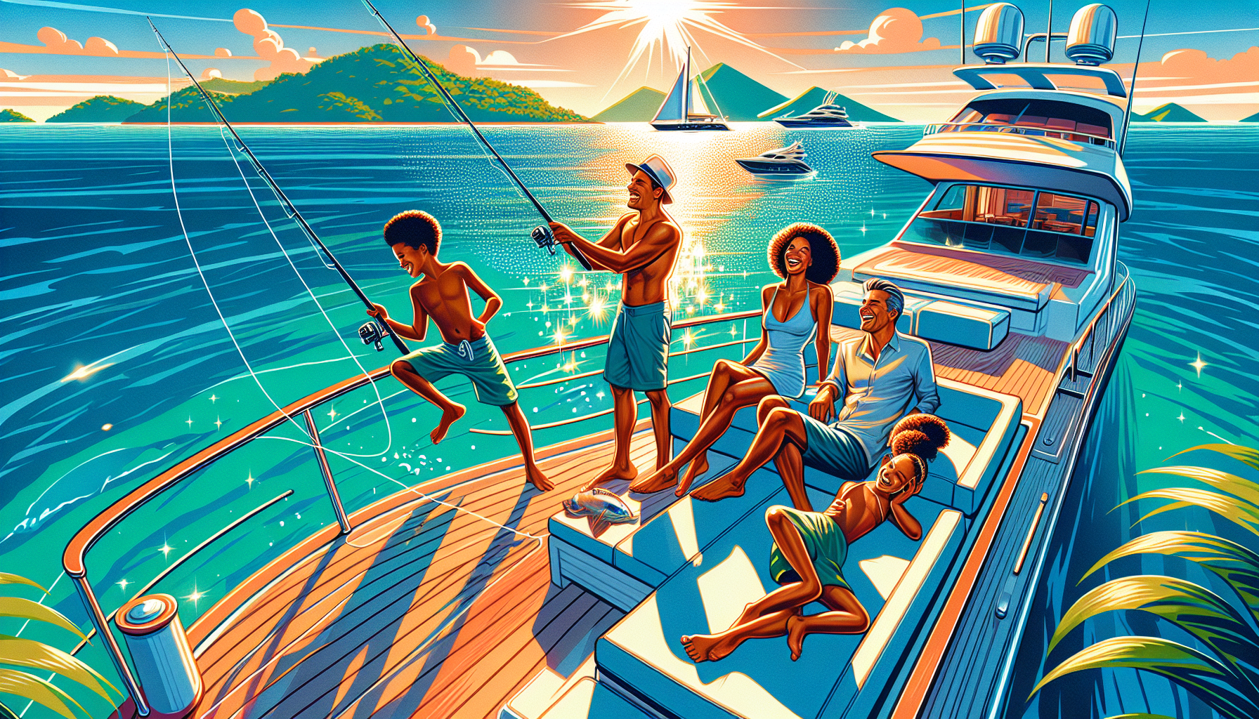 Life aboard a yacht, depicting daily living at sea.