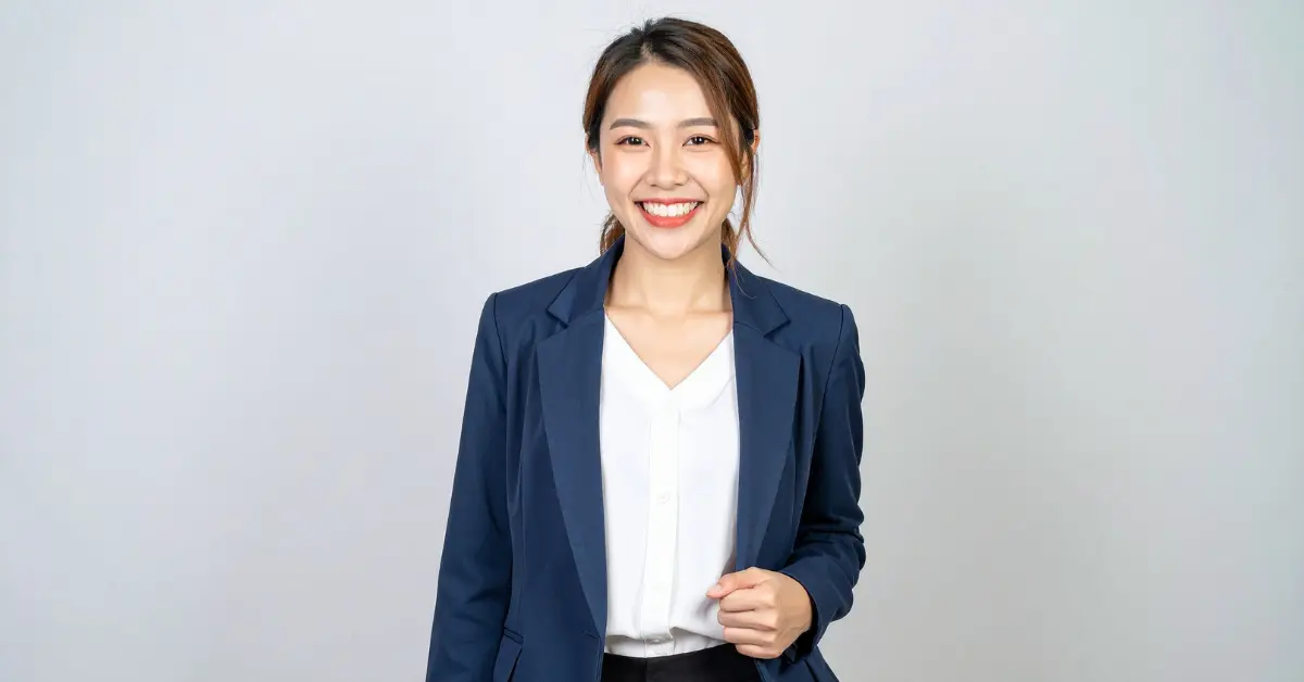 A content creator smiling confidently, feeling assured with her OnlyFans tax organizer.