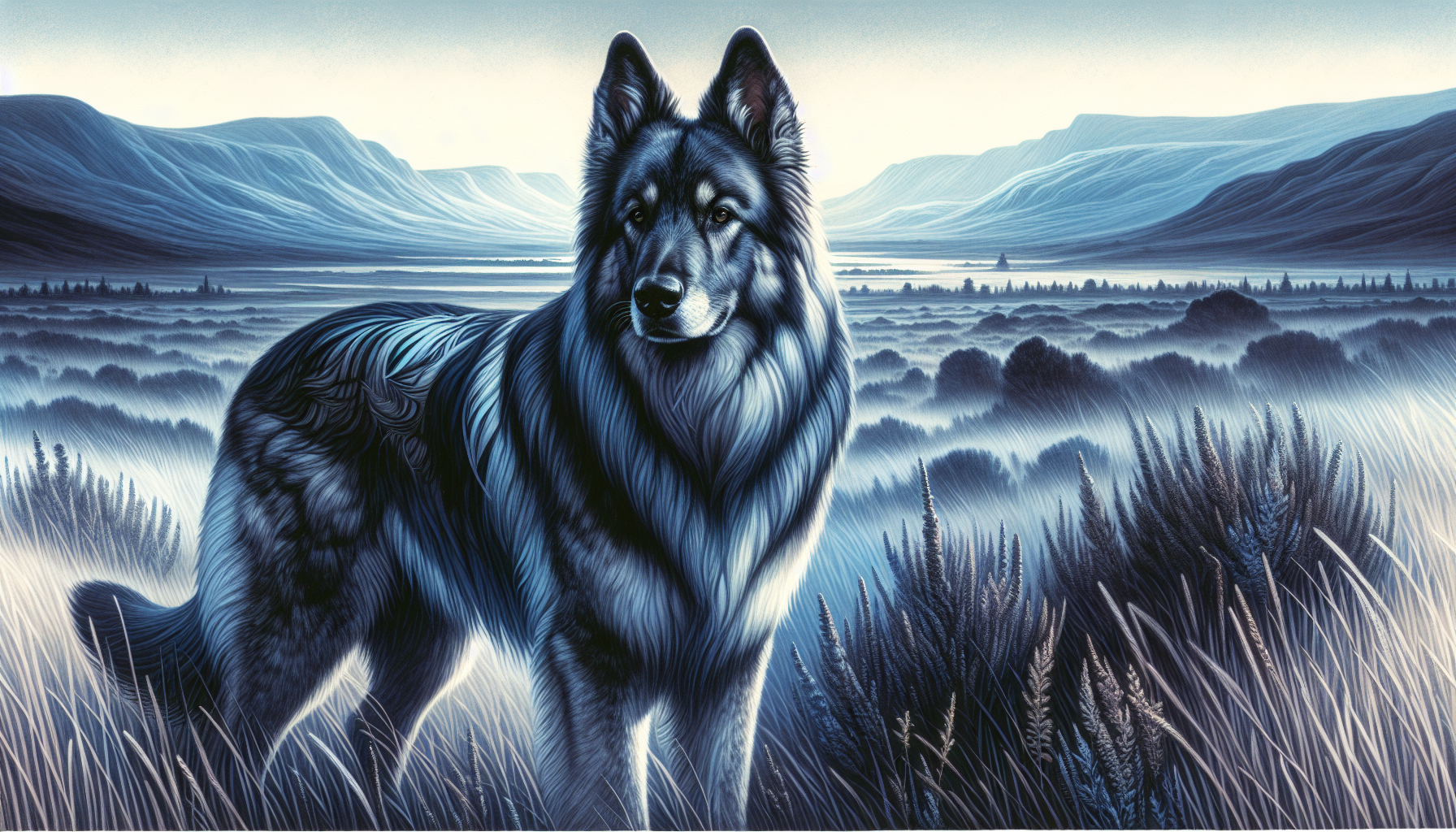 Illustration of blue bay shepherd