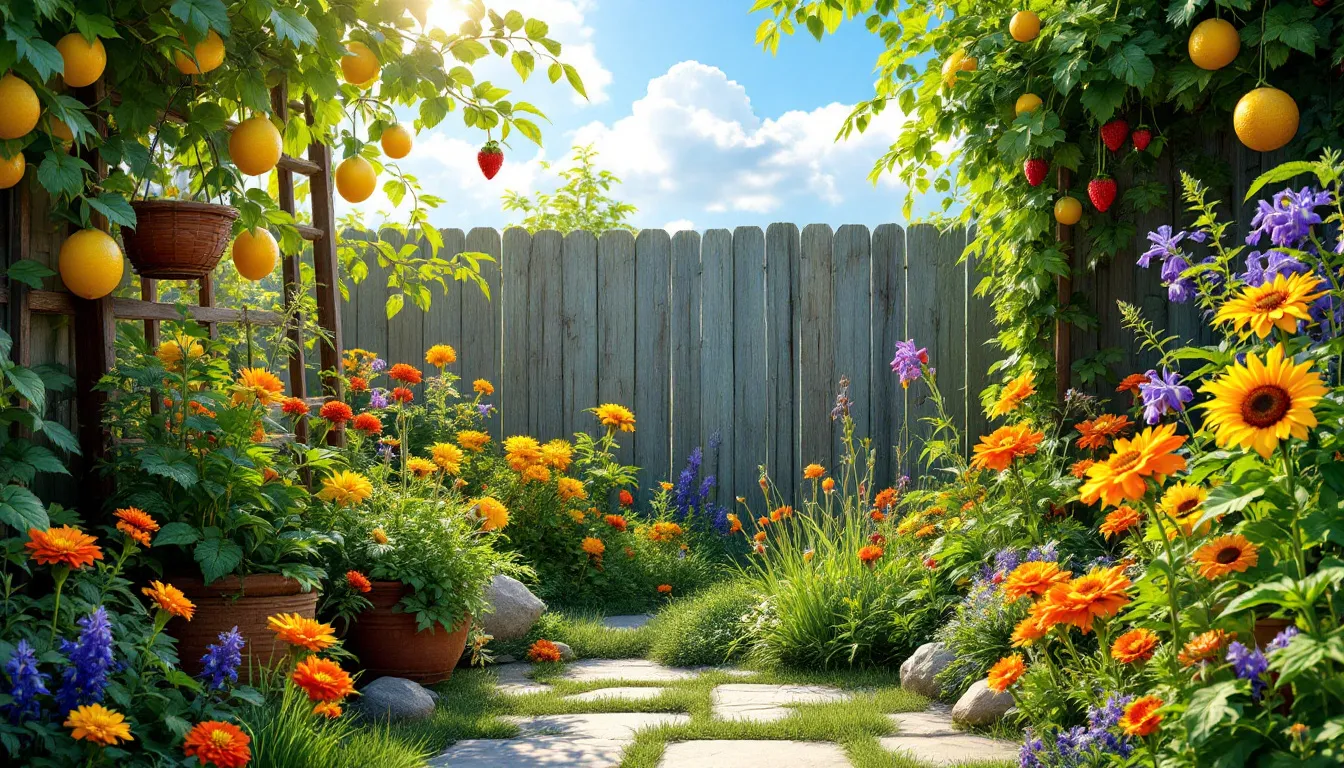 A vibrant outdoor space adorned with various plants, bringing a taste of summer to the patio.