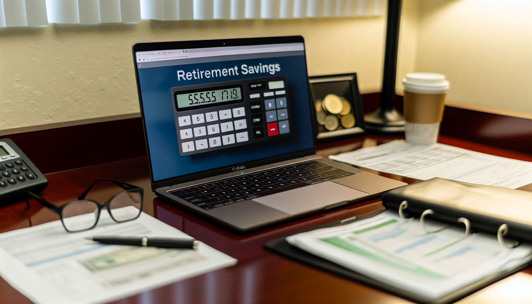A retirement savings calculator and financial documents in Homestead, FL