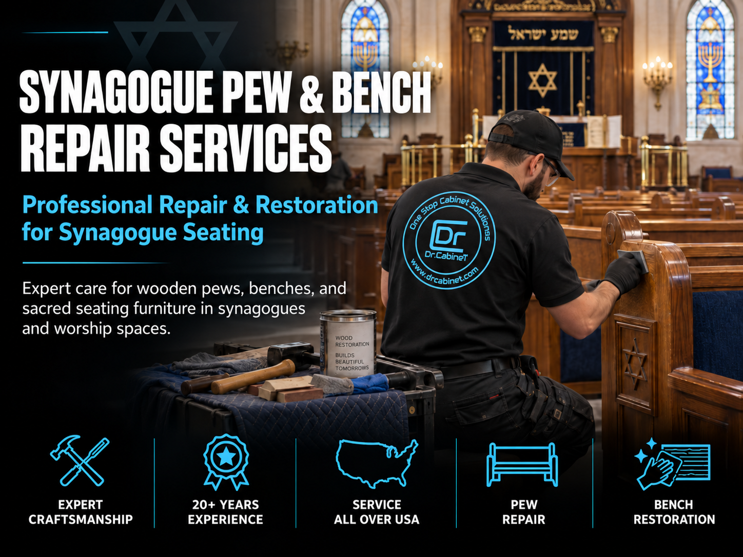 Expert Synagogue Pew Bench Repair and Structural Restoration 2 Synagogue Pew & Bench Repair Services