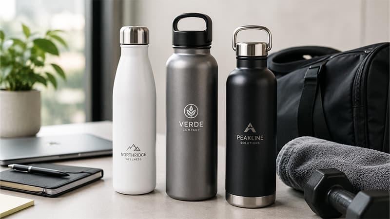 Custom stainless steel insulated water bottles for office use, gym gifts, commuting, and corporate branding