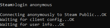 Logging in as anonymous