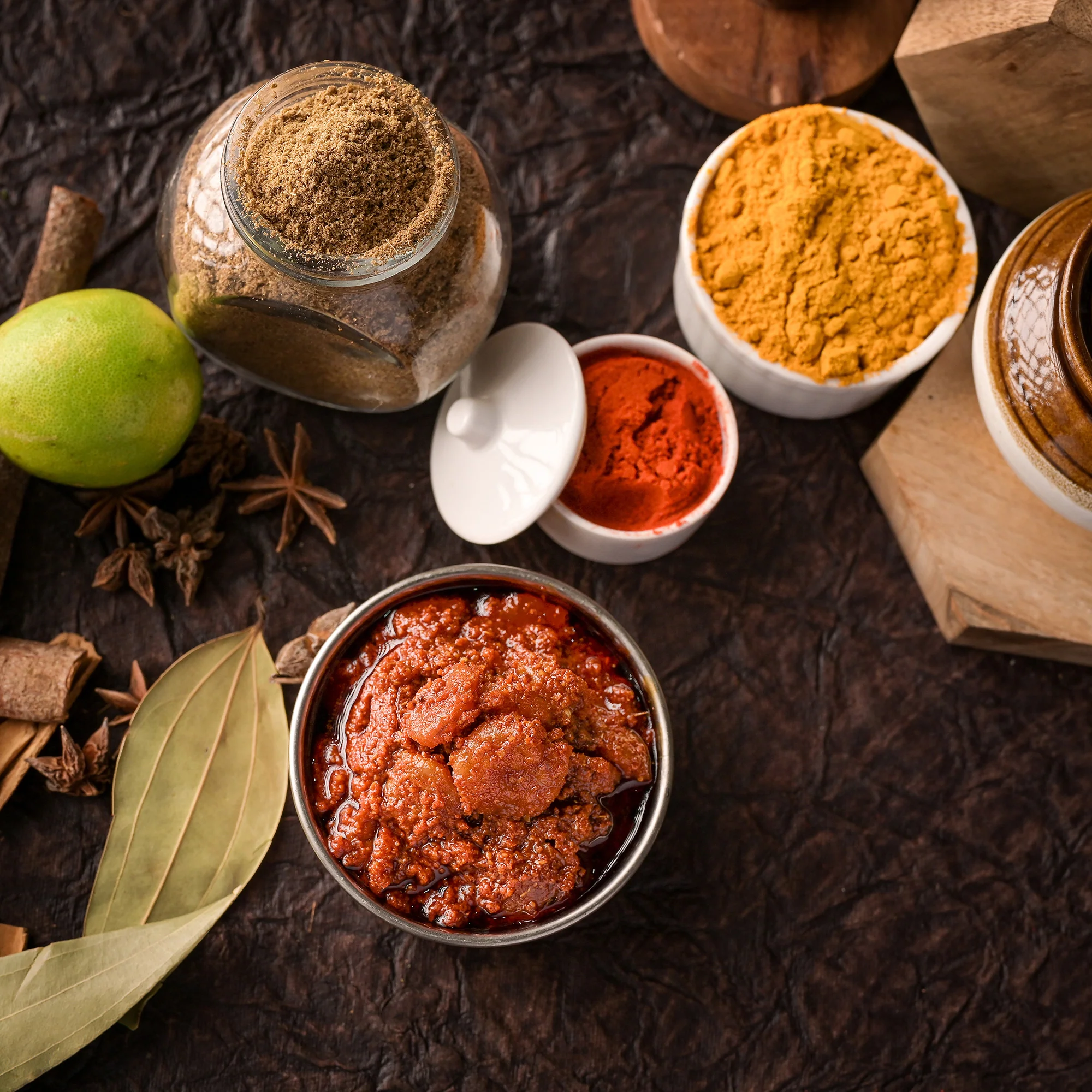 Image of prawn pickle ingredients on display