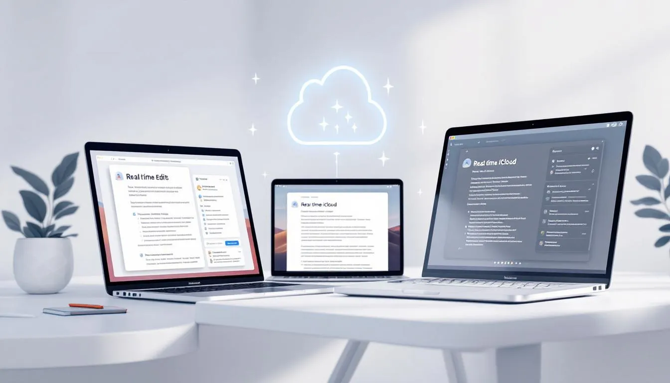 Collaboration en temps réel sur un Macbook avec iCloud.