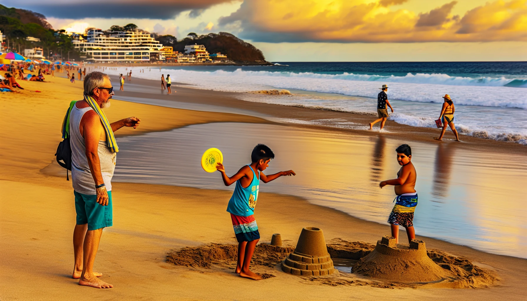 Family-friendly beach activities at Playa Prieta