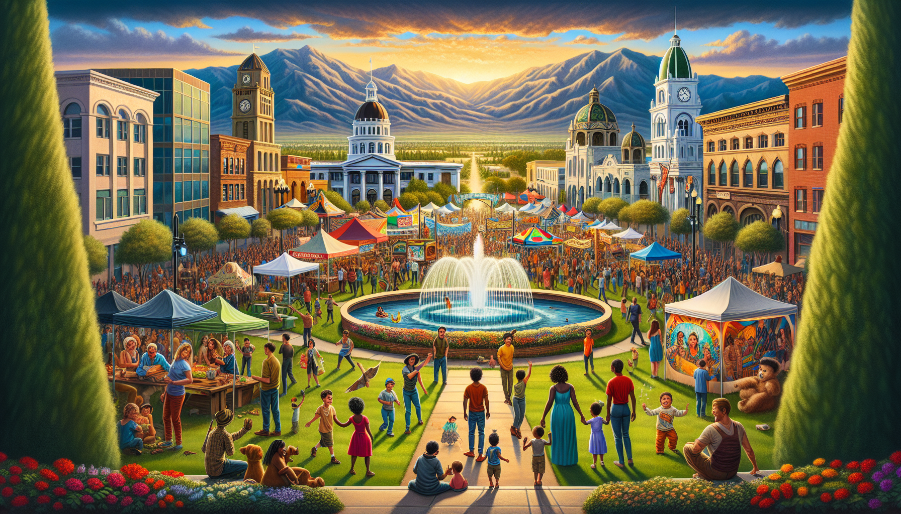 Illustration of natural wonders and attractions in Visalia