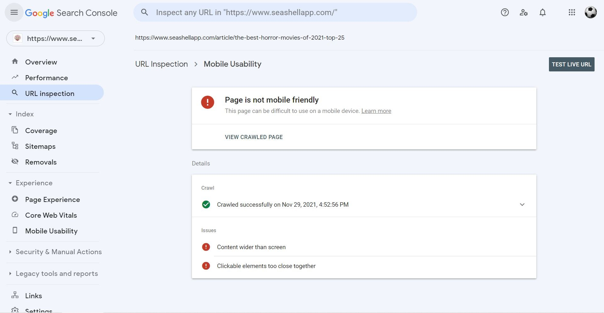 Google Mobile Usability