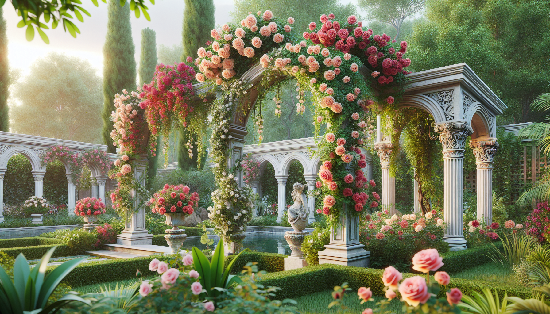 Garden with architectural elements