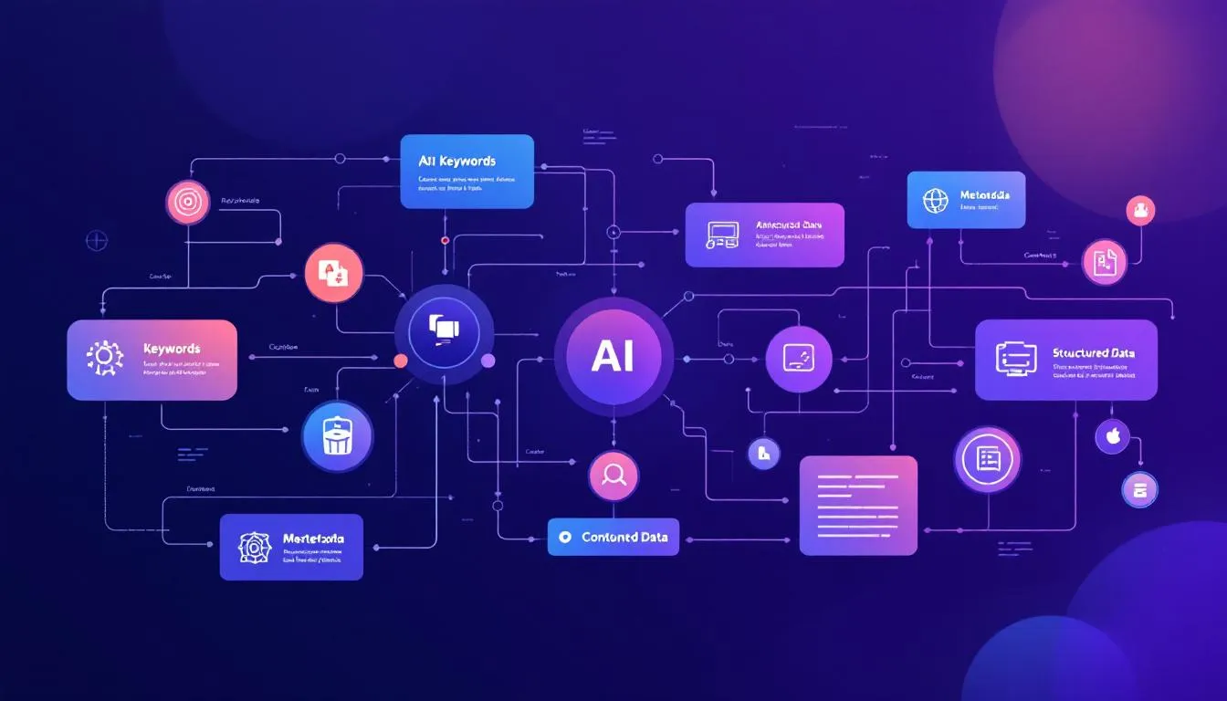 A graphic showing the creation of AI-friendly content for better search optimization.