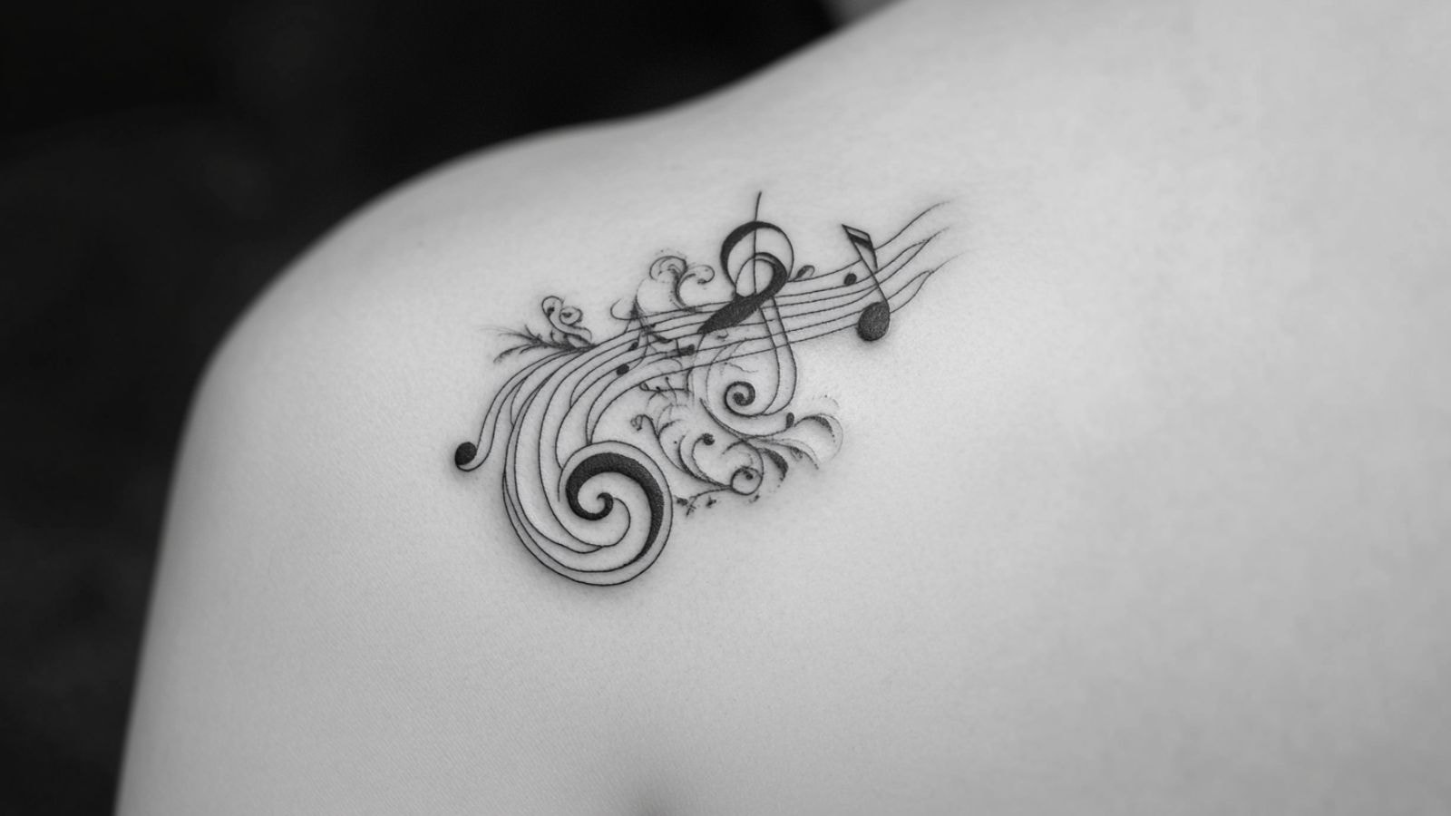 Fado-inspired music note tattoo 