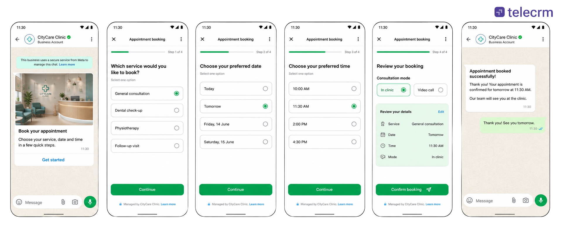 Collecting appointments with WhatsApp flows