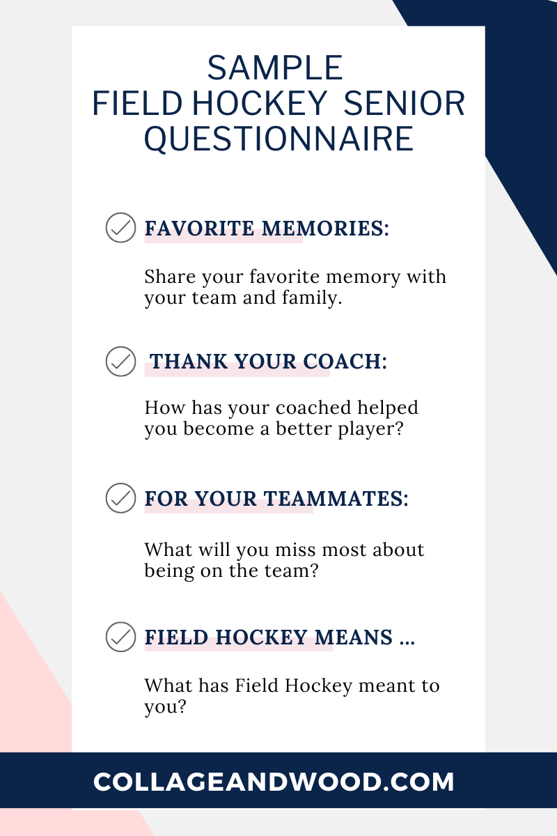 A quick questionnaire will help you personalize the ceremony for the senior players!