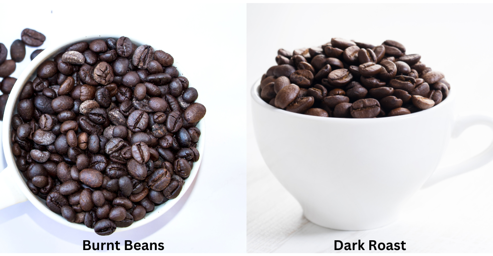 burnt beans and dark roast