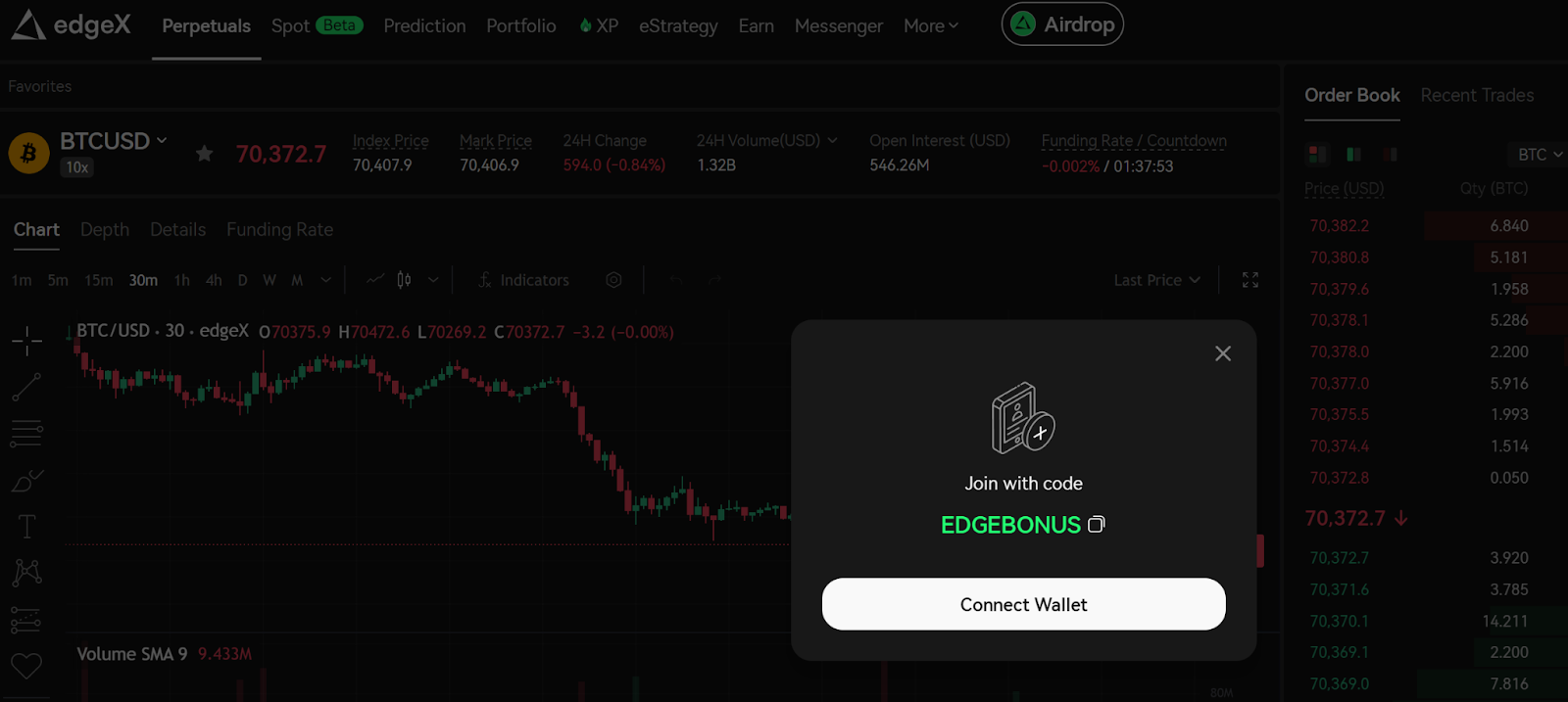 Step 2: Enter Referral Code “EDGEBONUS”