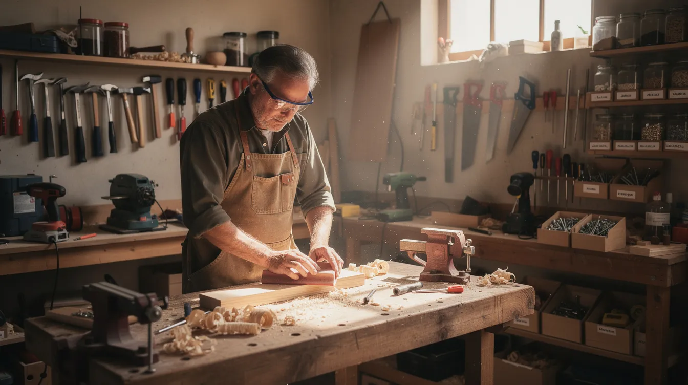 1613f7a1 a77b 4c4d 985a 855b2ee12fa9 The image depicts a small workshop filled with various tools and equipment, where a craftsperson is diligently working on a project. This setting reflects the environment of micro enterprises engaged in hands-on activities, emphasizing the importance of financial assistance, such as mudra loans, for their growth and development.