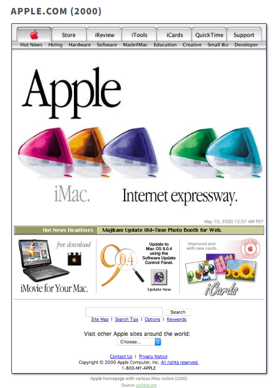 apple website circa 2000