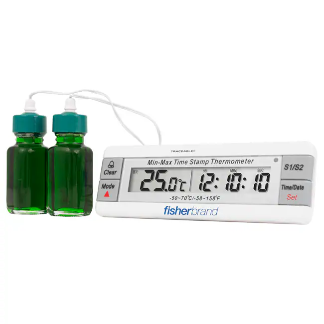 A digital min max thermometer measuring temperature in different environments