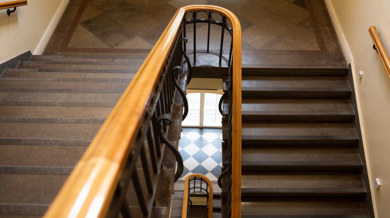 Vackert sekelskiftstrapphus i Malmö - Sekant Trapptädning