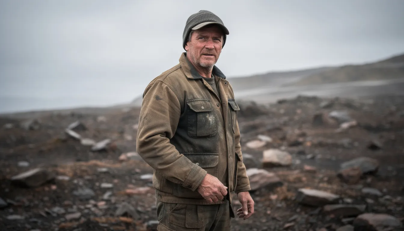 The image depicts a rugged working man outdoors, showcasing his weathered but healthy-looking skin, indicative of a lifestyle that embraces natural elements. His skin health may be supported by the benefits of beef tallow, known for its fat-soluble vitamins and essential fatty acids that promote overall well-being.