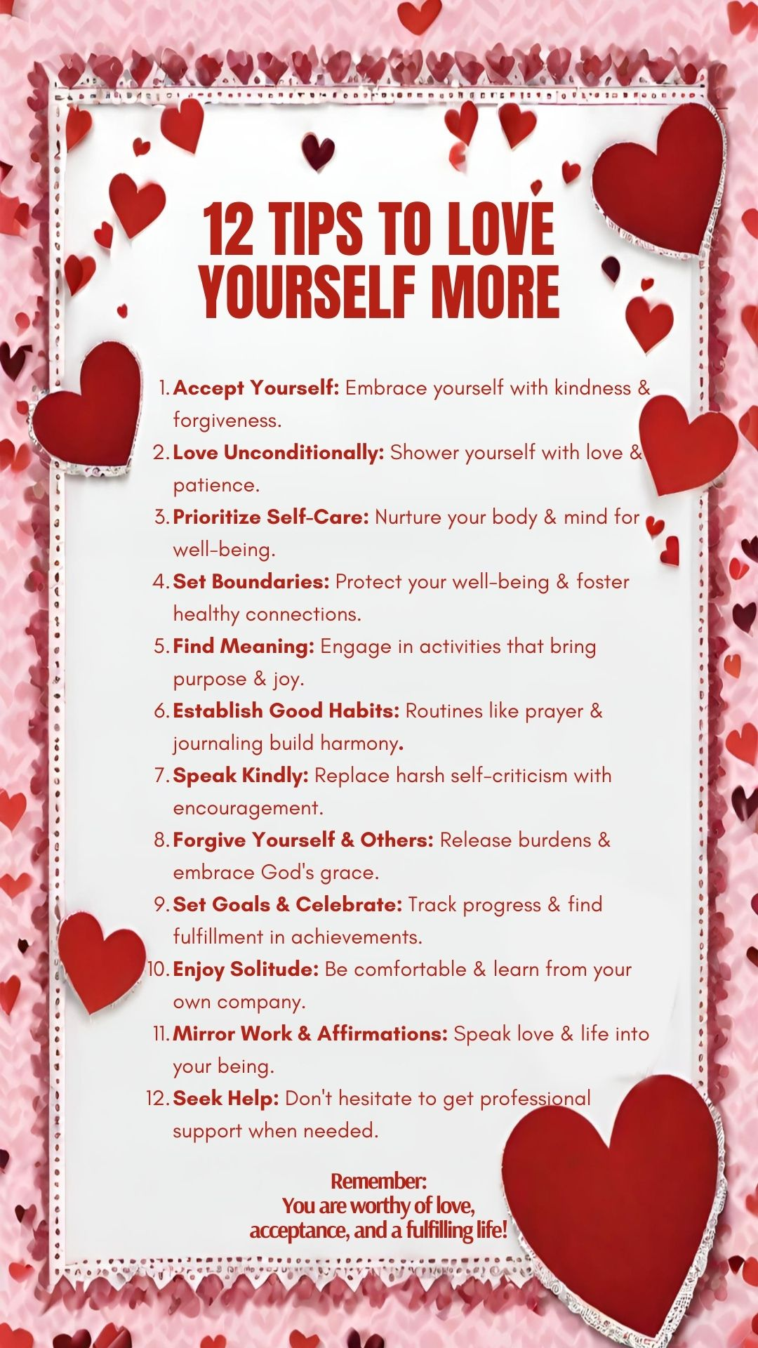 Tips for having a healthy relationship with yourself 