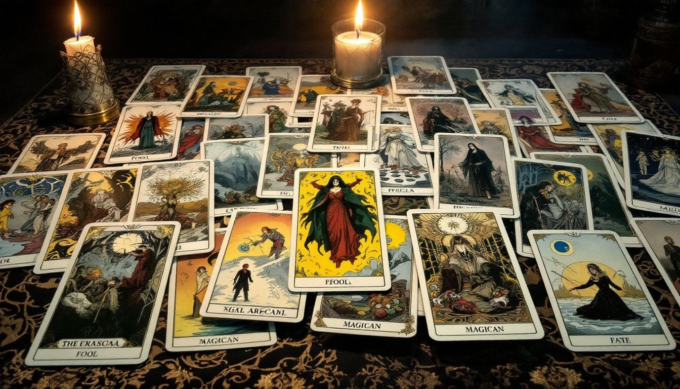 An illustration of reversed tarot cards, indicating their meanings.