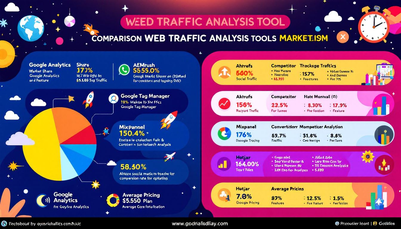 Un gráfico comparativo de herramientas para analizar el tráfico web y su efectividad.