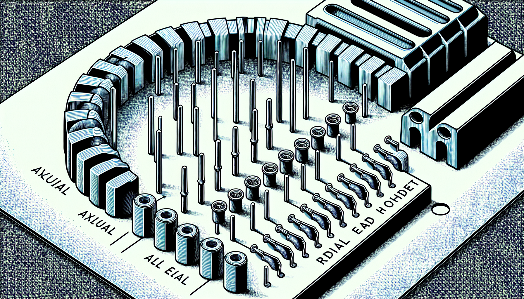 Illustration of mounting techniques for through hole components