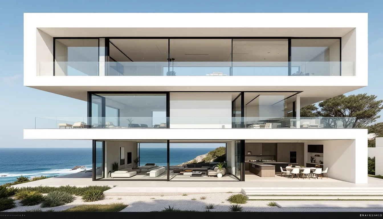 Vista do Bravíssima Private Residence na Praia Brava, destacando sua beleza e localização.