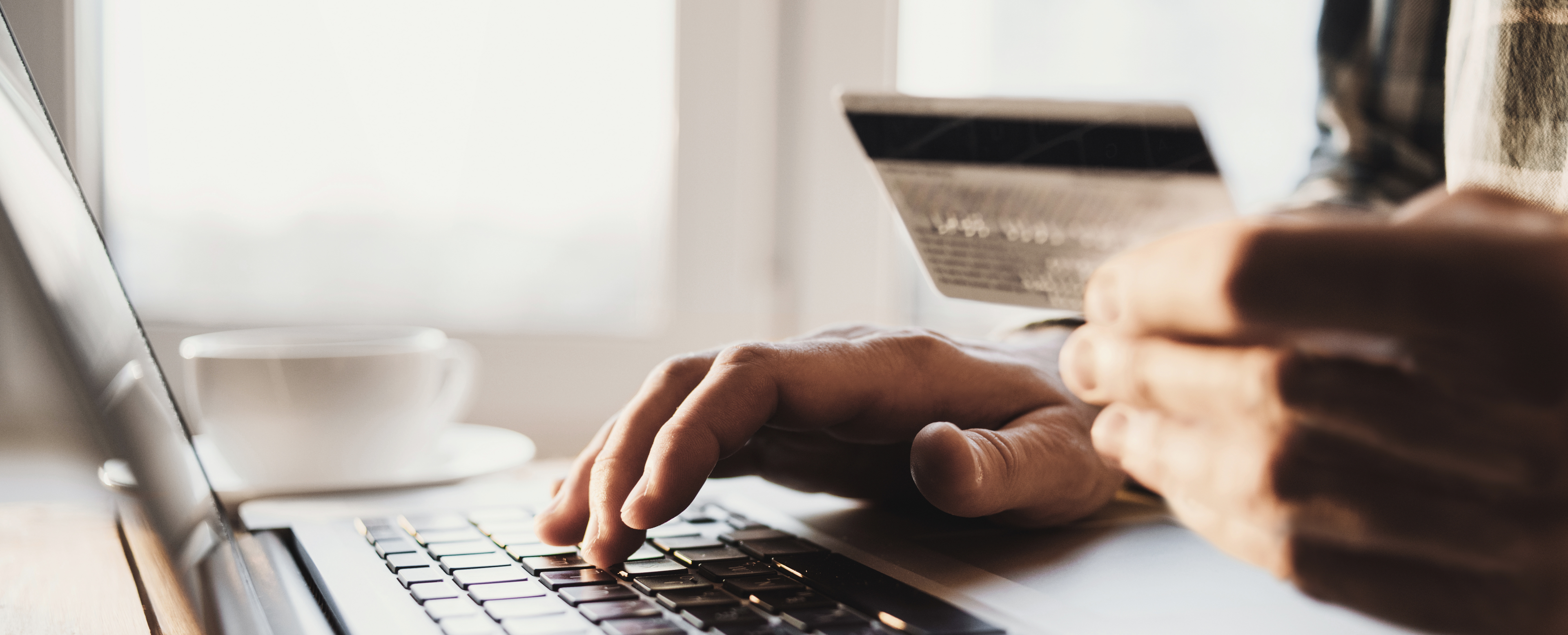 a man making an online credit card payment