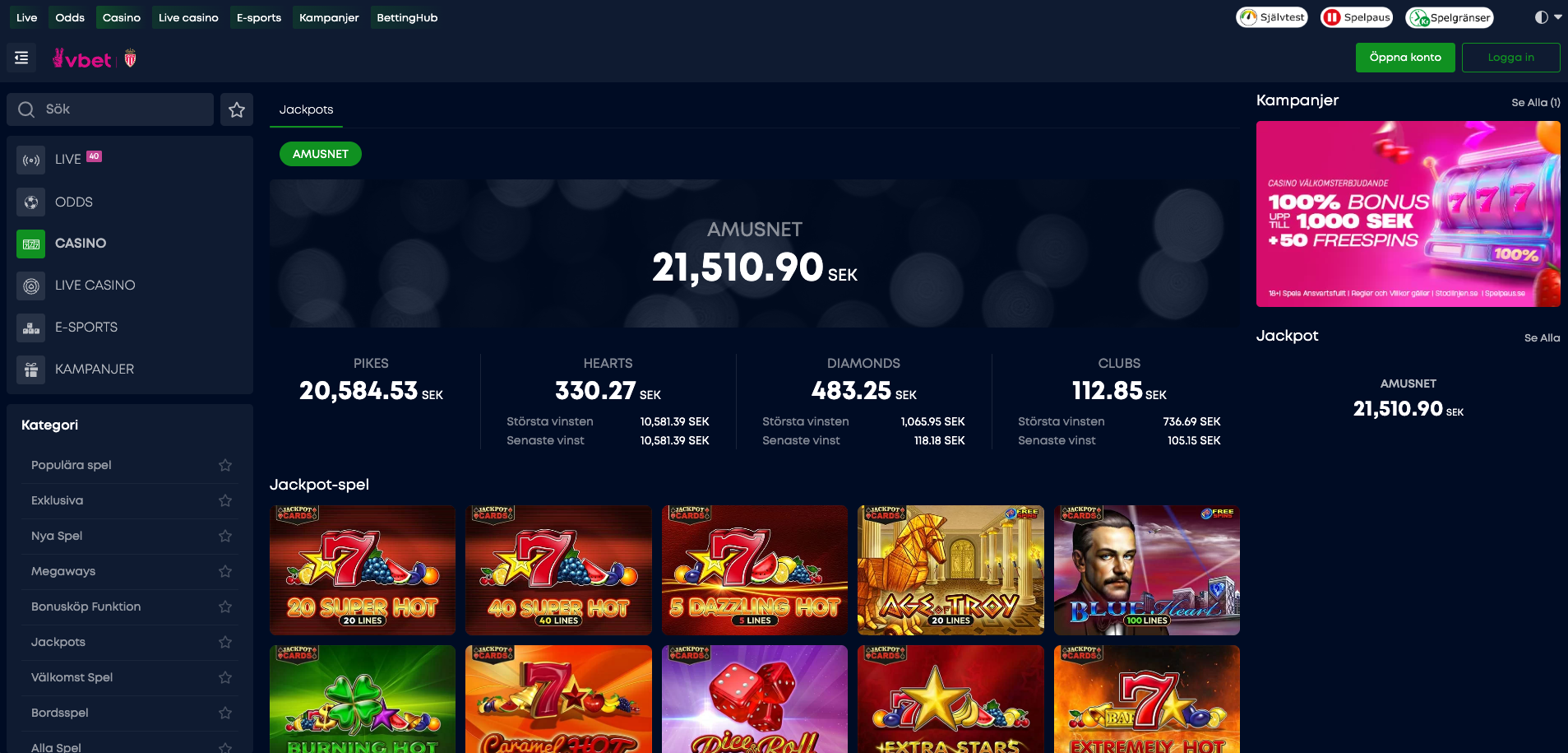 vbet jackpots