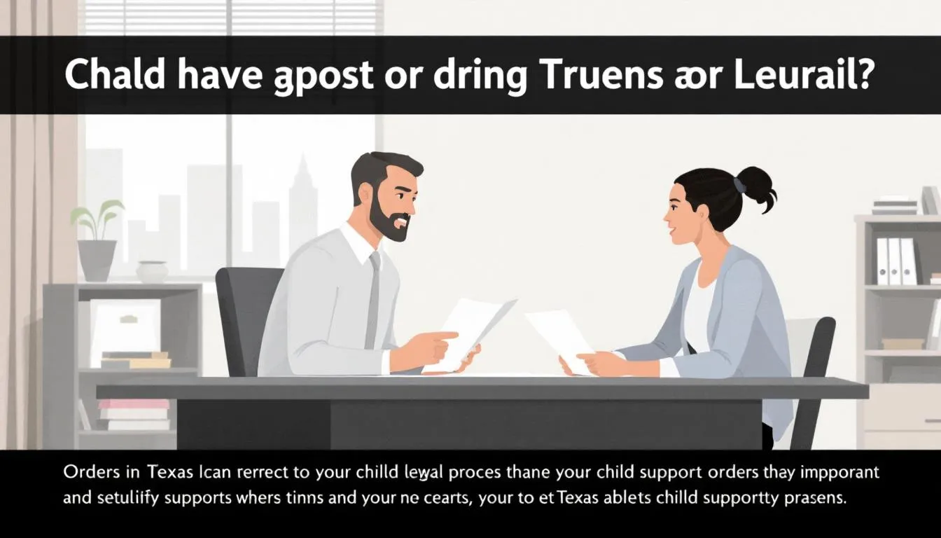 An illustration showing the process of establishing child support orders in Texas.