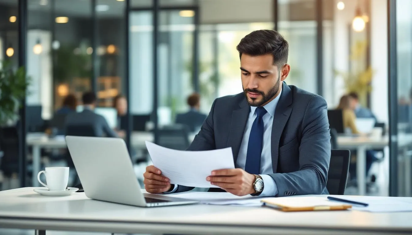 In der Abbildung analysiert ein Arbeitgeber den Arbeitsablauf zur möglichen Arbeitszeitverringerung, um die Work-Life-Balance der Arbeitnehmer zu verbessern. Der Fokus liegt auf der Optimierung der Arbeitsplätze und der Schaffung von Regelungen, die den Mitarbeitern eine Teilzeitarbeit mit vollem Lohnausgleich ermöglichen.